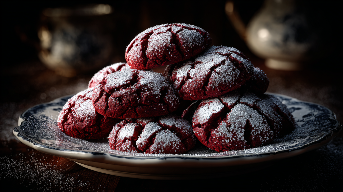 red velvet crinkle cookies