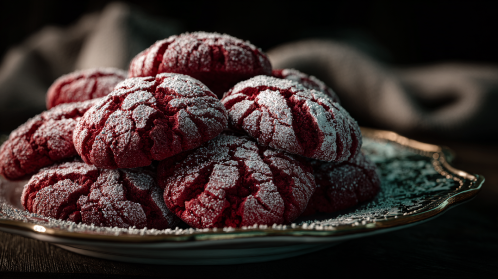 red velvet crinkle cookies