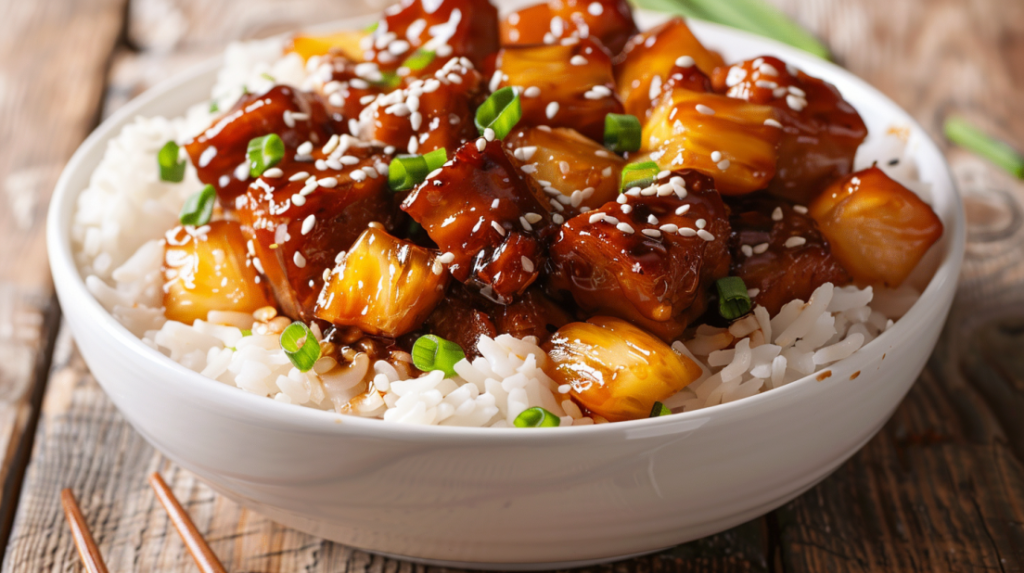 tender shredded pineapple pork
