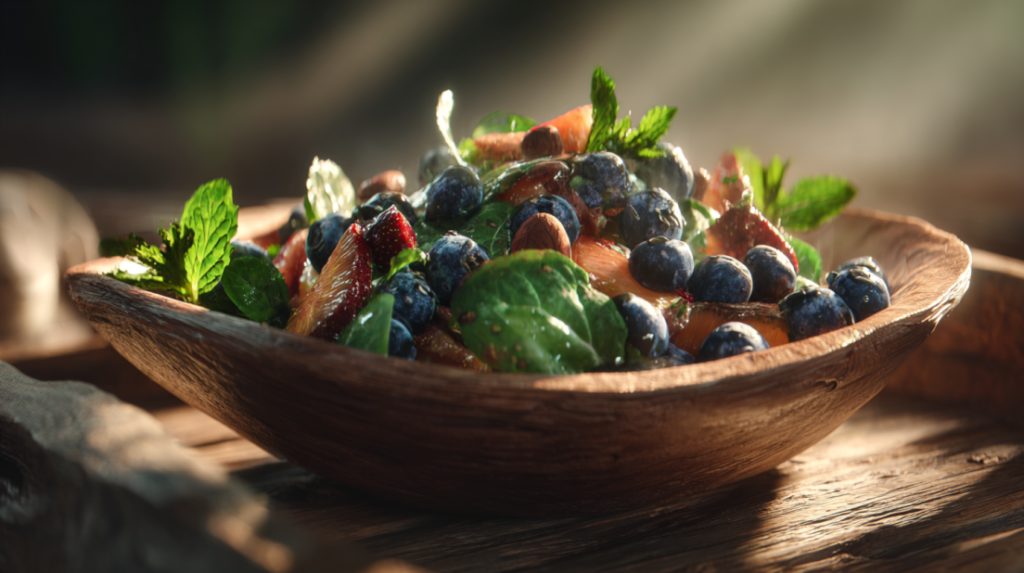 Blueberry Peach Feta Salad