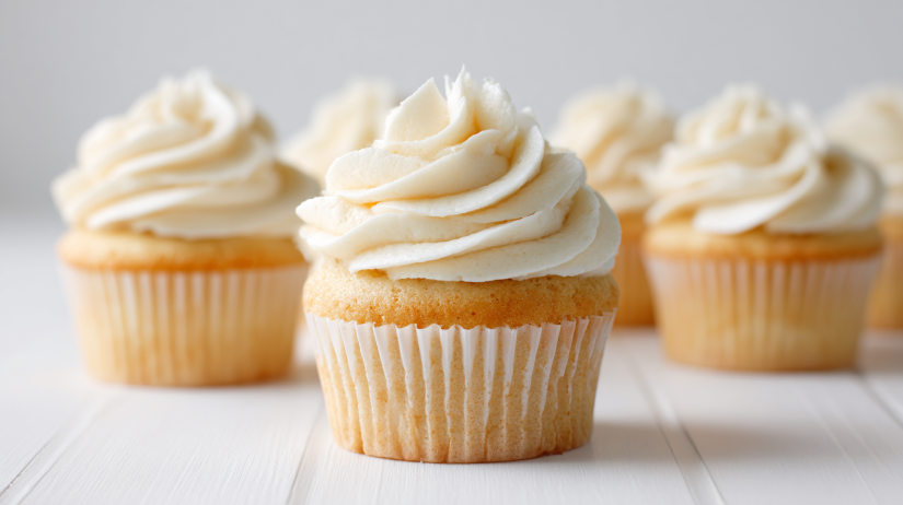 Buttercream Topped Vanilla Cupcakes