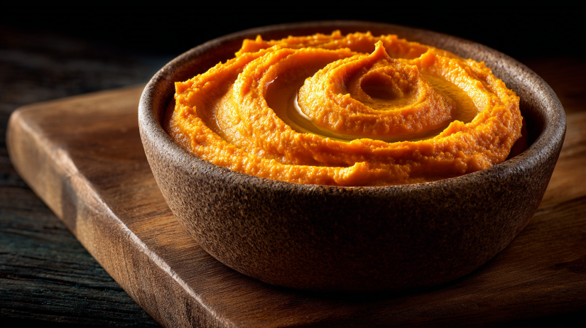 Carrot Hummus with Zaatar Pita Chips