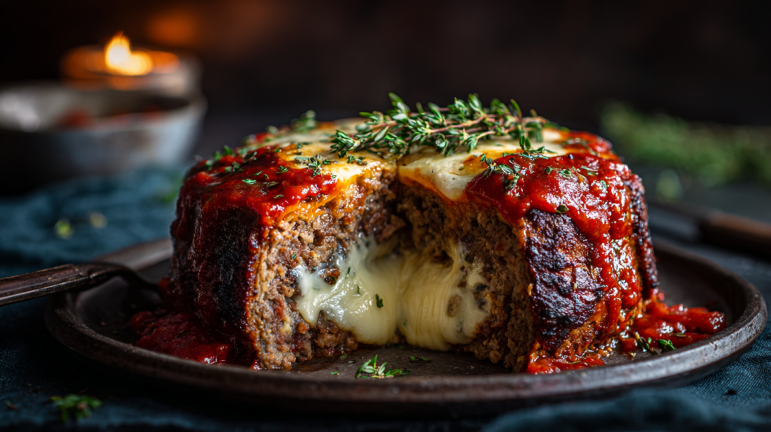 Cheesy Stuffed Italian Meatloaf