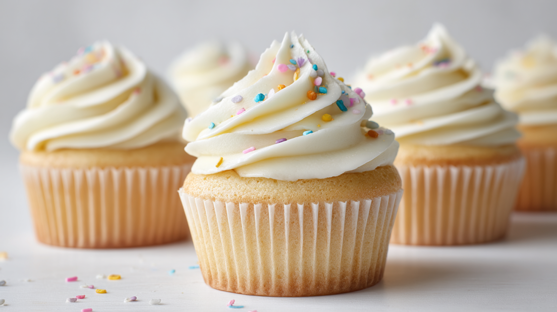 Classic Vanilla Birthday Cupcakes