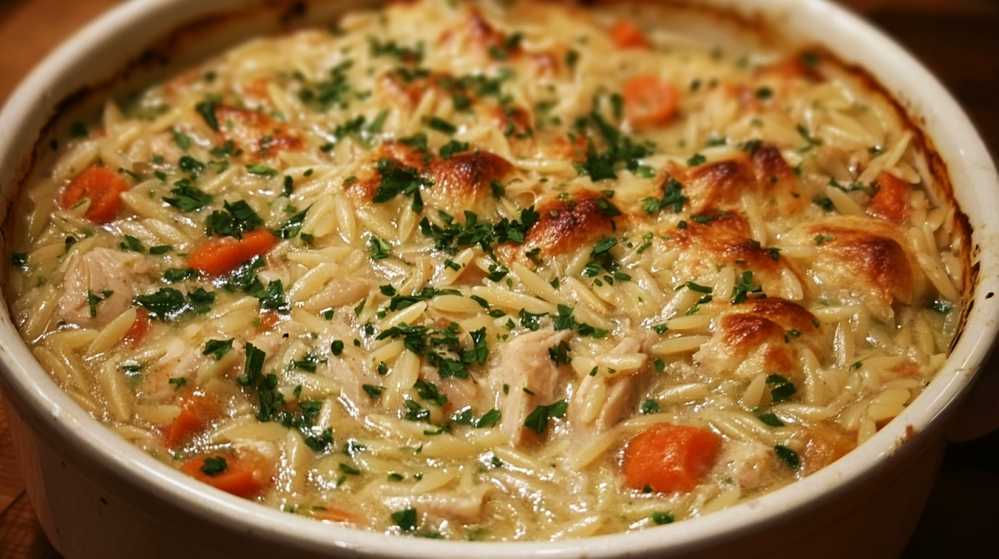 Creamy Chicken Pot Pie Orzo