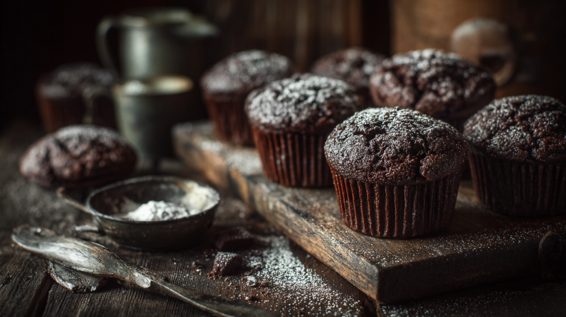 Double Chocolate Zucchini Muffins