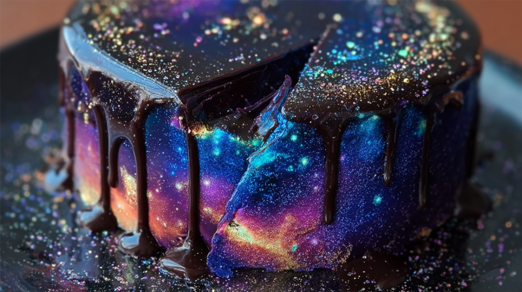 Galaxy Mirror Glaze Cake