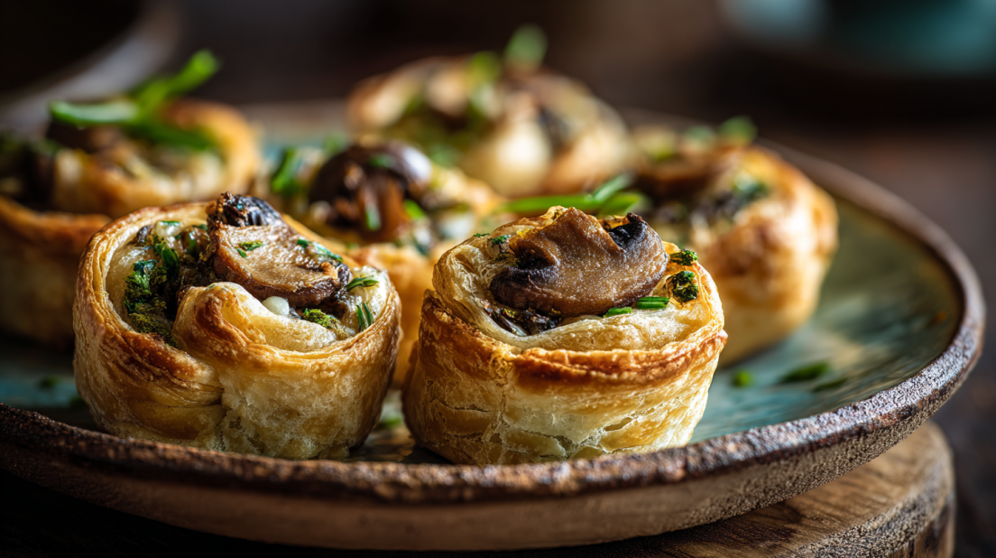 Gourmet Mushroom and Leek Puff Pastry Bites