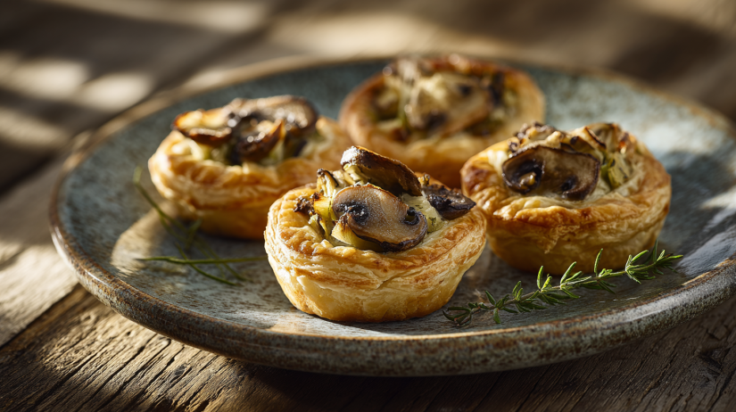 Gourmet Mushroom and Leek Puff Pastry Bites