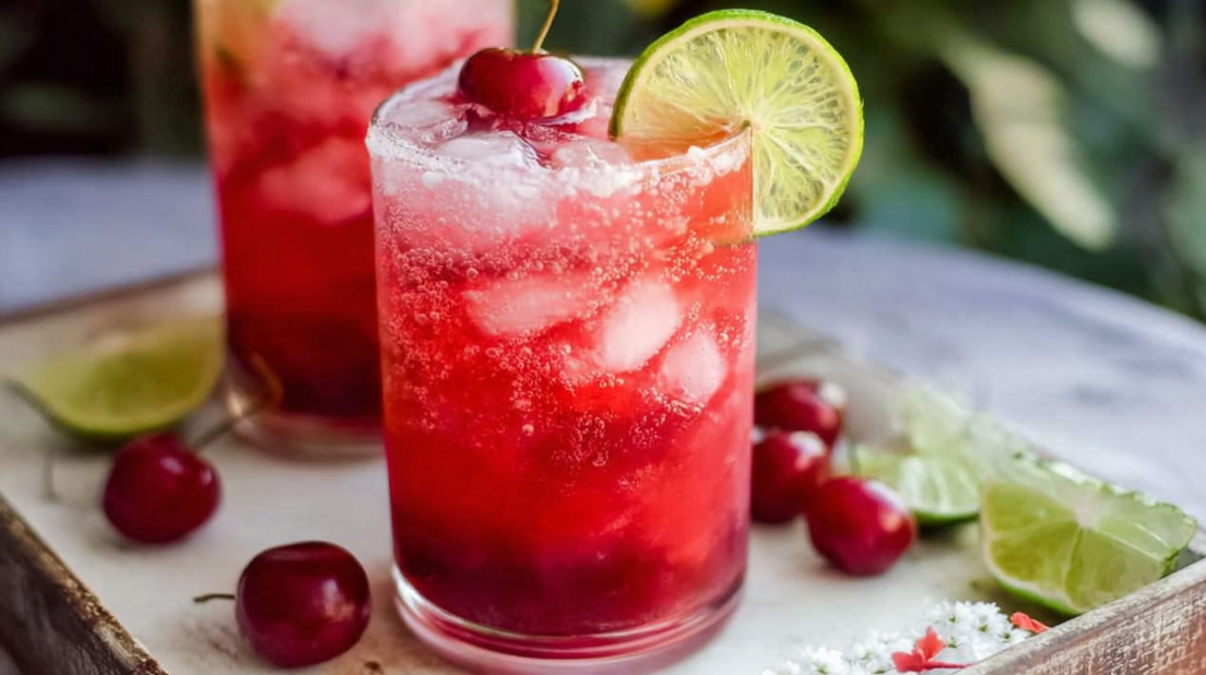 Honey Sweetened Fresh Cherry Limeade