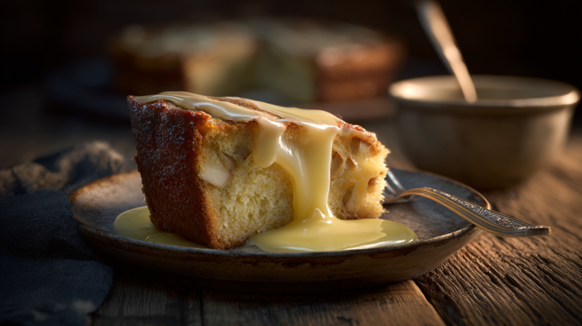Irish Apple Cake with Custard Sauce