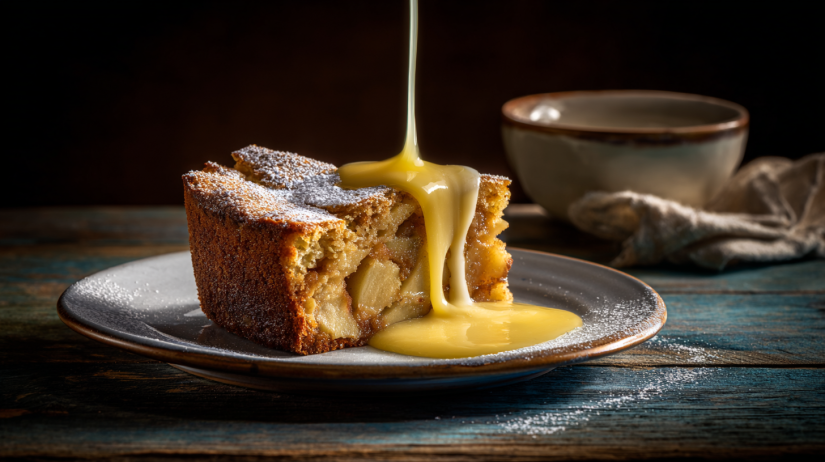 Irish Apple Cake with Custard Sauce
