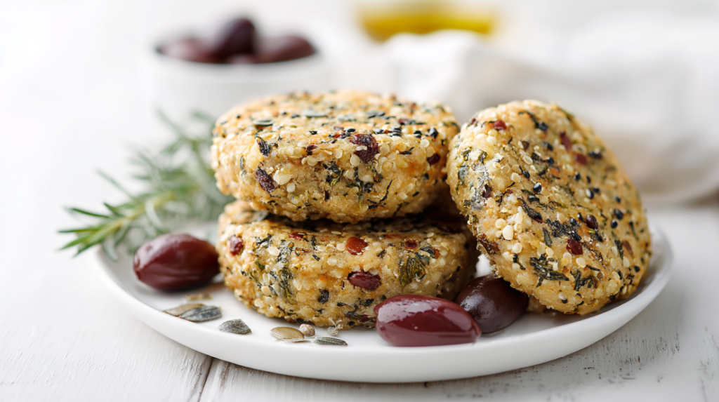 Mediterranean Cannellini Bean Patties with Olives