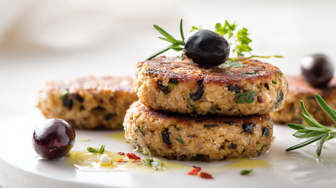 Mediterranean Cannellini Bean Patties with Olives