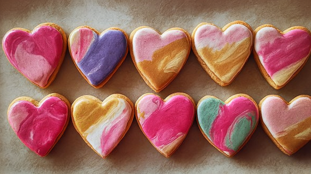 Painted Sugar Cookie Hearts