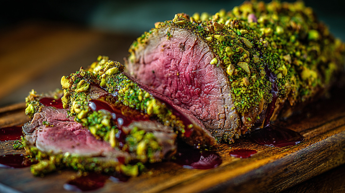 Pistachio Mint Crusted Lamb Roast