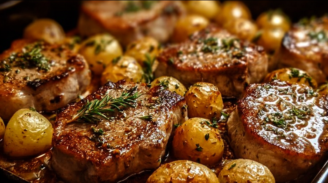 Sheet Pan Pork Chops and Potatoes