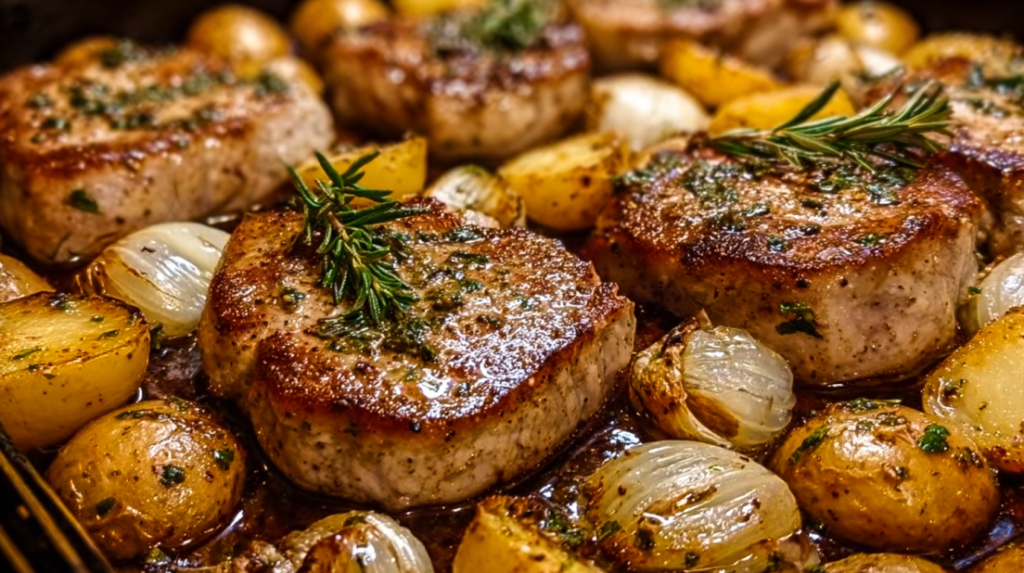 Sheet Pan Pork Chops and Potatoes
