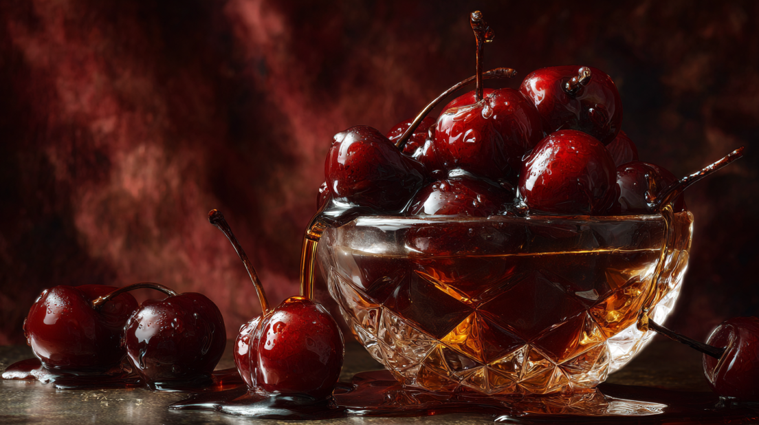 glossy Boozy Bourbon Cherries
