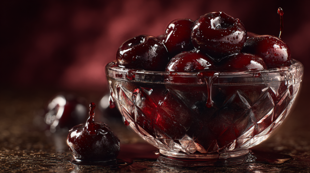 glossy Boozy Bourbon Cherries