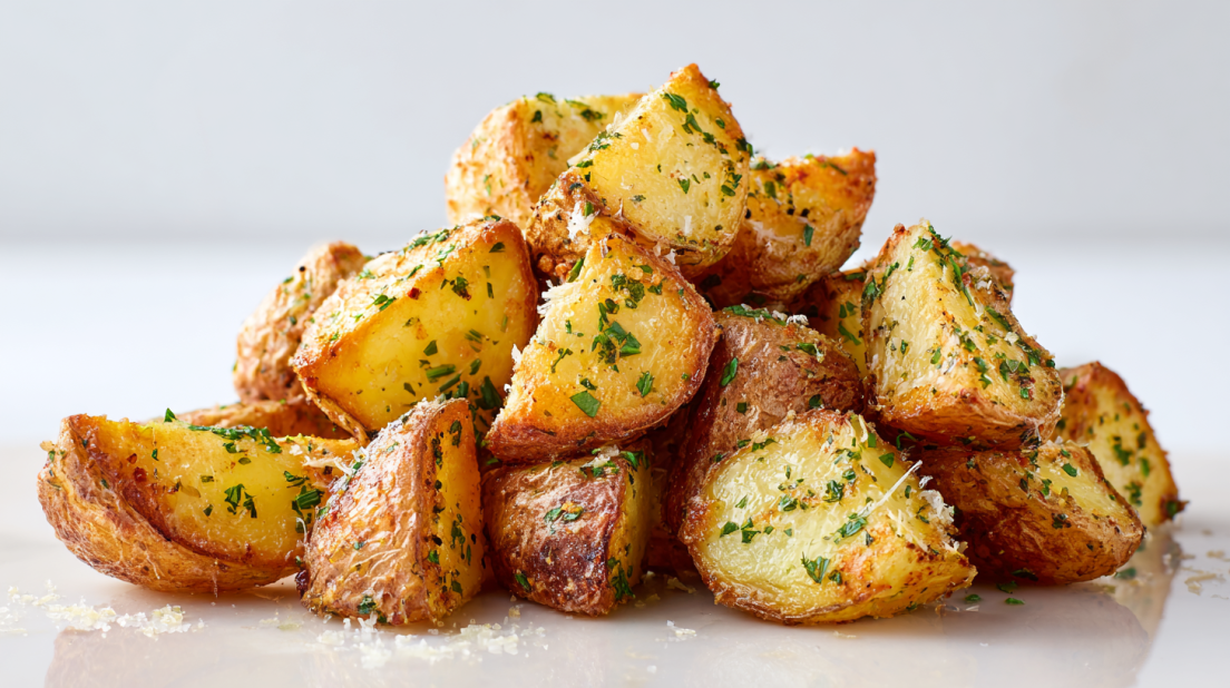 Air Fryer Baked Garlic Parmesan Potatoes