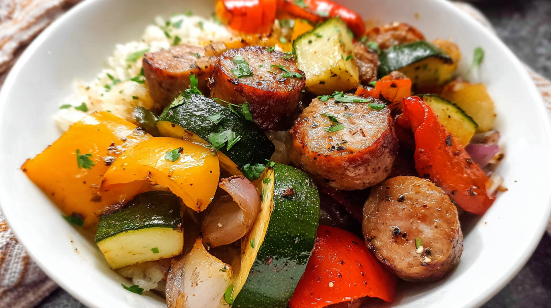 Air Fryer Chicken Sausage and Veggies