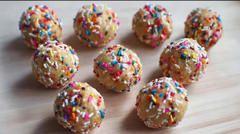 Birthday Cake Batter Protein Balls