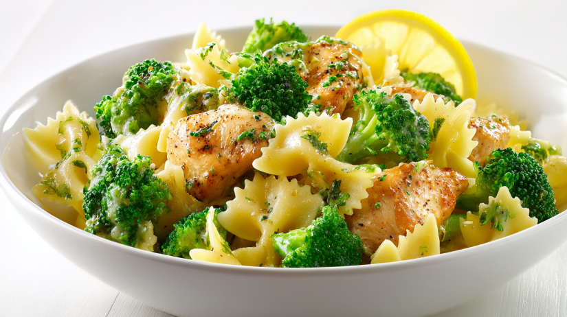 Cowboy Butter Lemon Bowtie Chicken with Broccoli