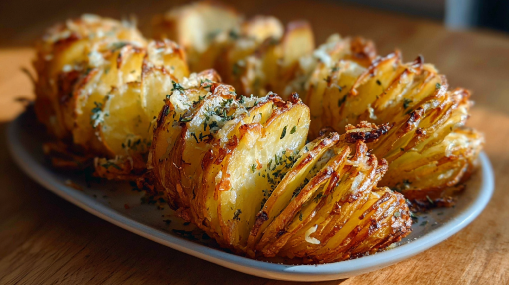 Crispy Garlic Butter Accordion Potatoes
