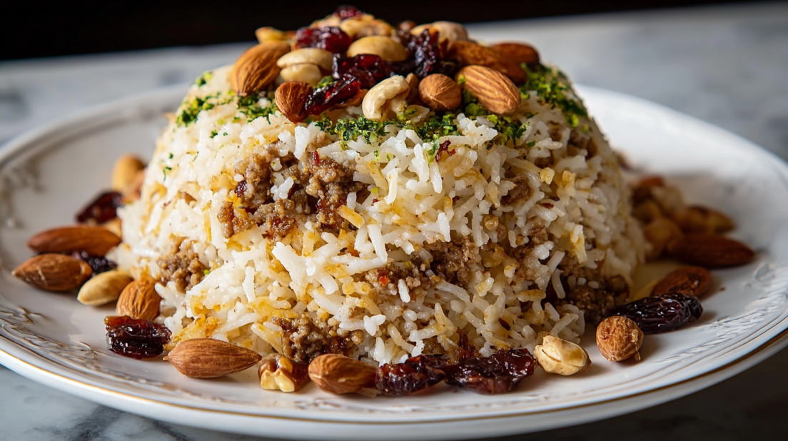 Lebanese Hashweh (Spiced Rice with Ground Meat and Nuts) Recipe: Perfect for Busy Families!