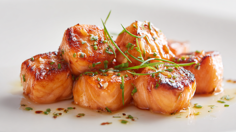 Honey Garlic Salmon Bites