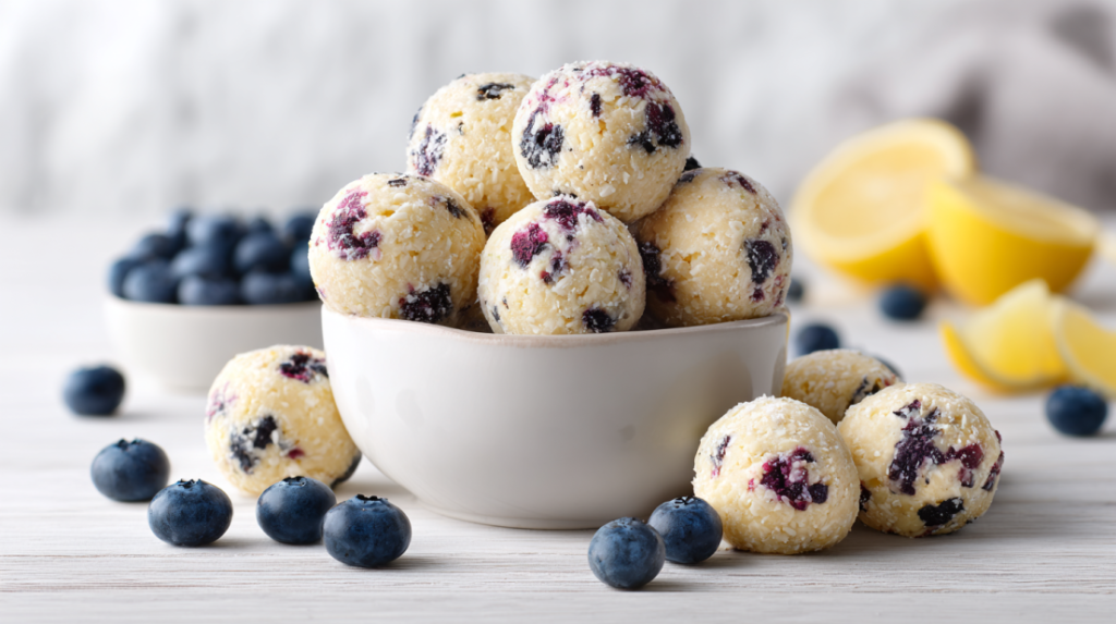 Lemon Blueberry Cottage Cheese Protein Bites