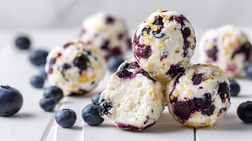 Lemon Blueberry Cottage Cheese Protein Bites