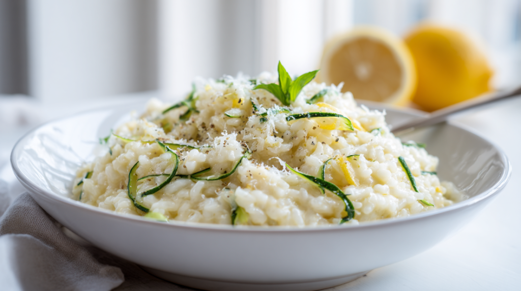 Lemon Parmesan Zucchini Risotto