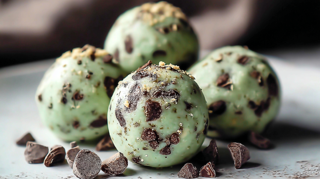 Mint Chocolate Chip Protein Balls
