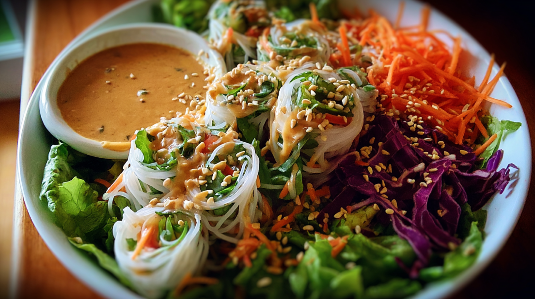 Spring Roll Salad with Peanut Dressing: Your Family Will Love This!