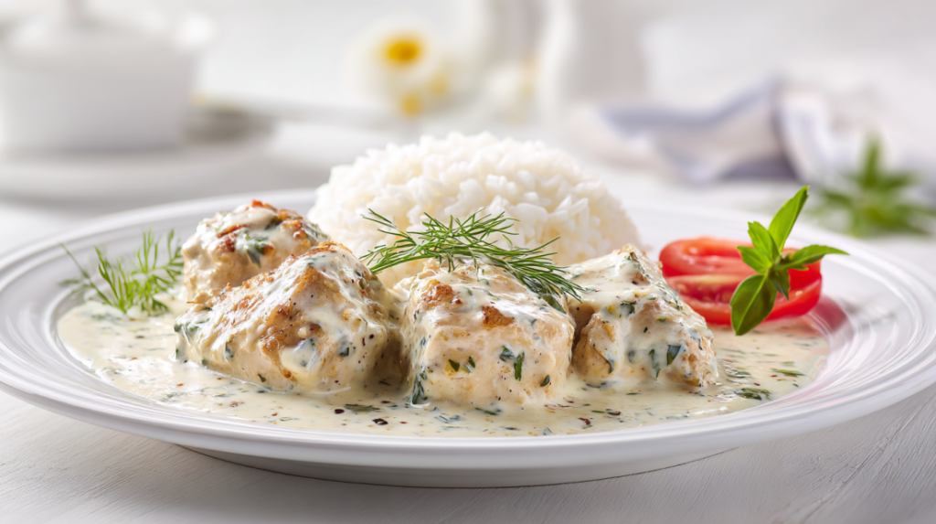 Turkish Chicken with Creamy White Sauce