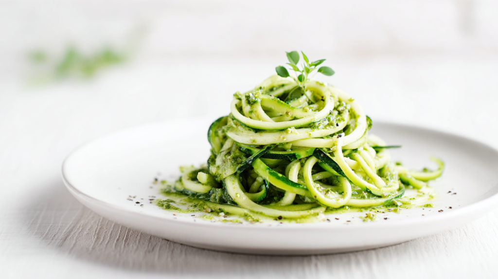 Zucchini Noodles with Avocado Pesto