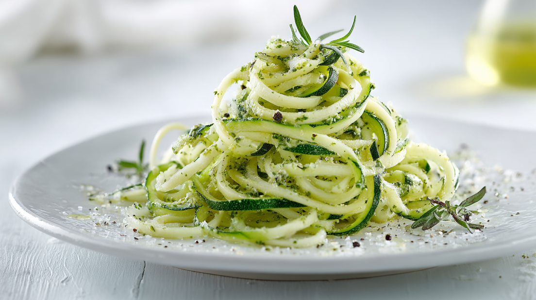 Zucchini Noodles with Avocado Pesto