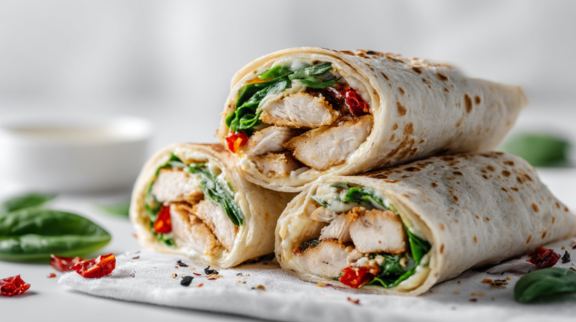 air fryer chicken & mozzarella wrap