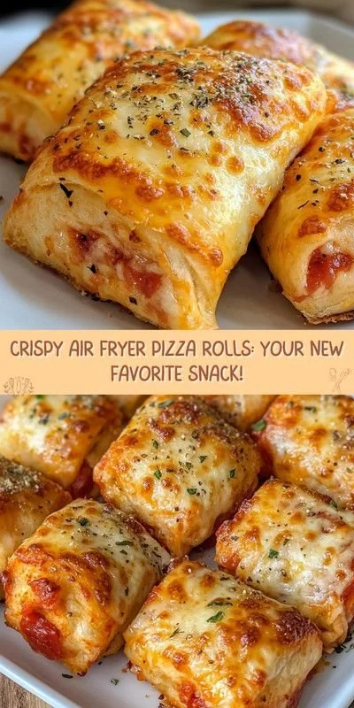 Crispy air fryer pizza rolls served on a white plate