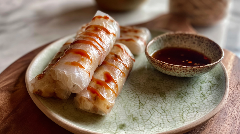 Caramel Apple Rice Paper Rolls
