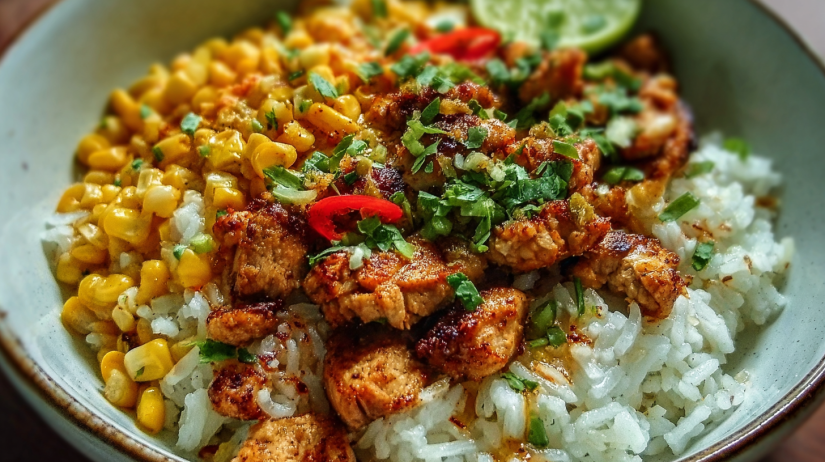 Corn Chicken Rice Bowl