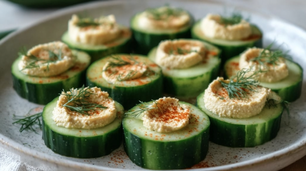 Cucumber and Hummus Bites