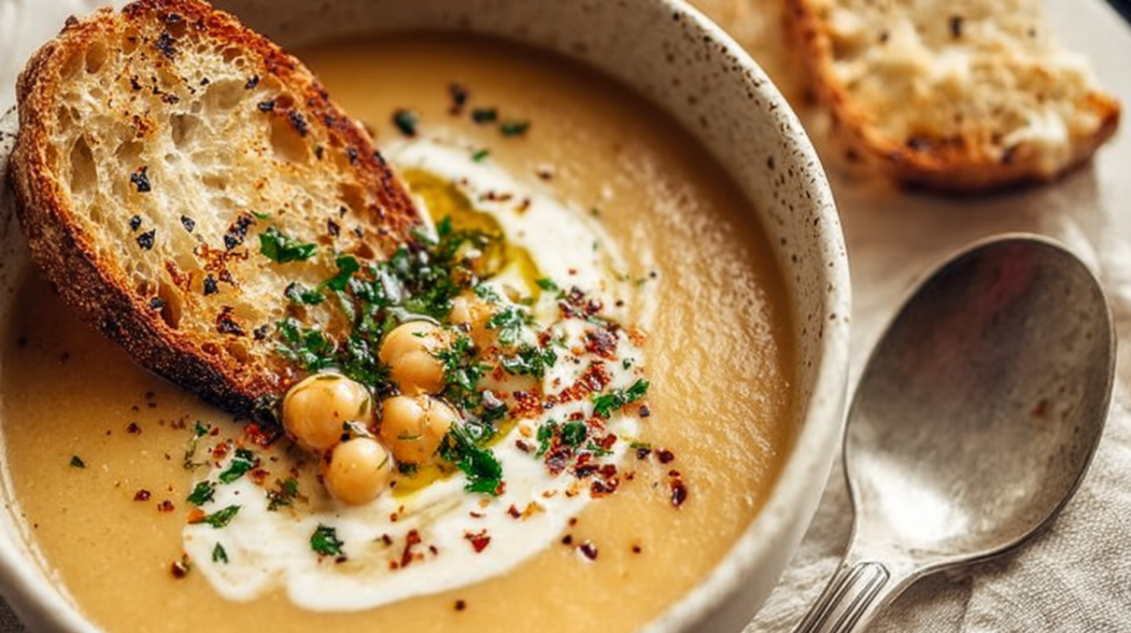 Garlic Chickpea Soup