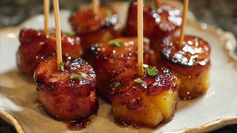 Glazed Kielbasa Pineapple Bites