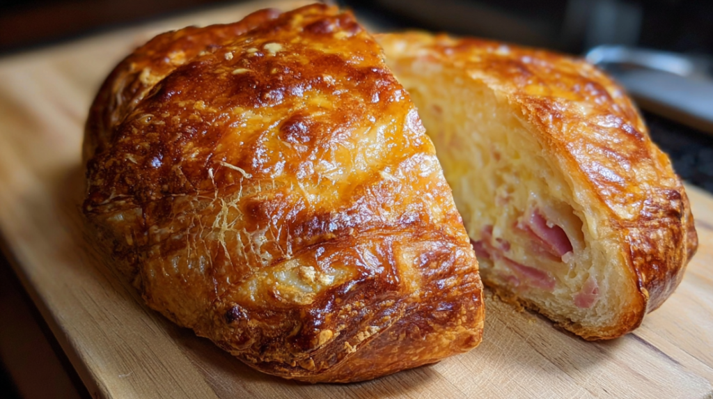Ham and Cheese Sourdough Croissant Loaf