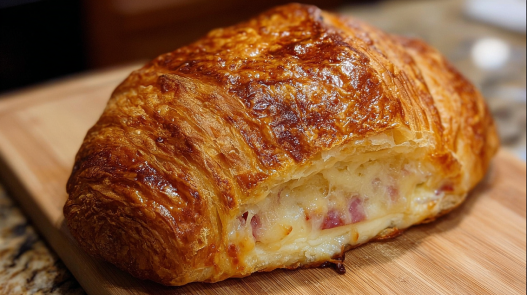 Ham and Cheese Sourdough Croissant Loaf