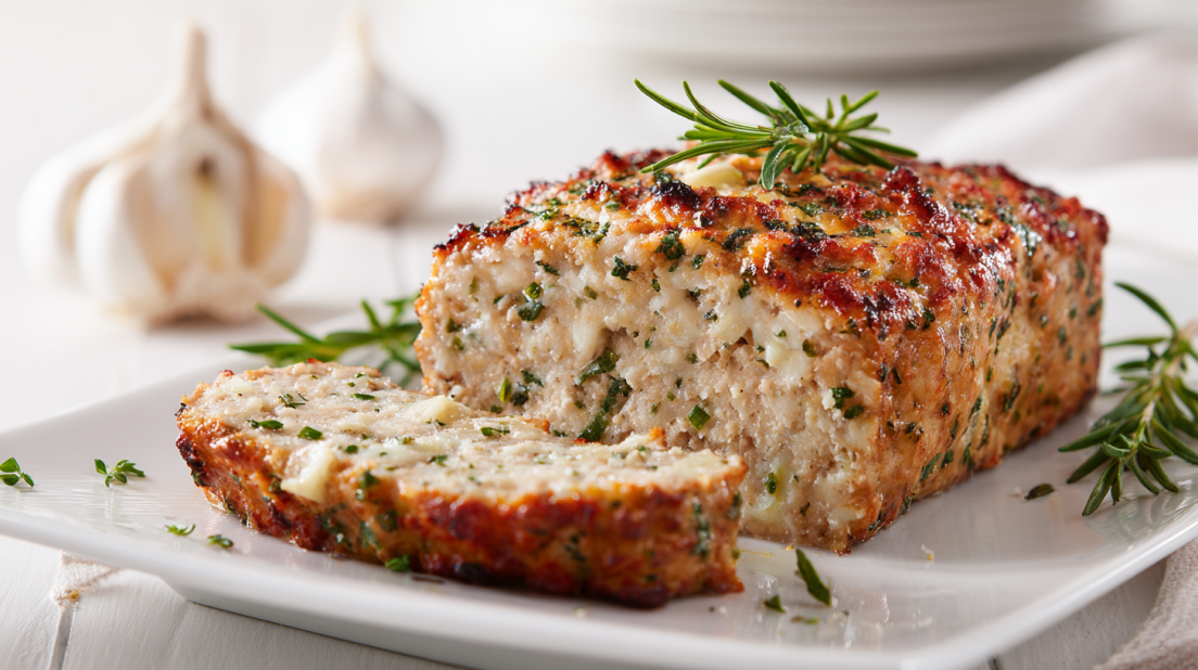 Garlic Parmesan Chicken Meatloaf