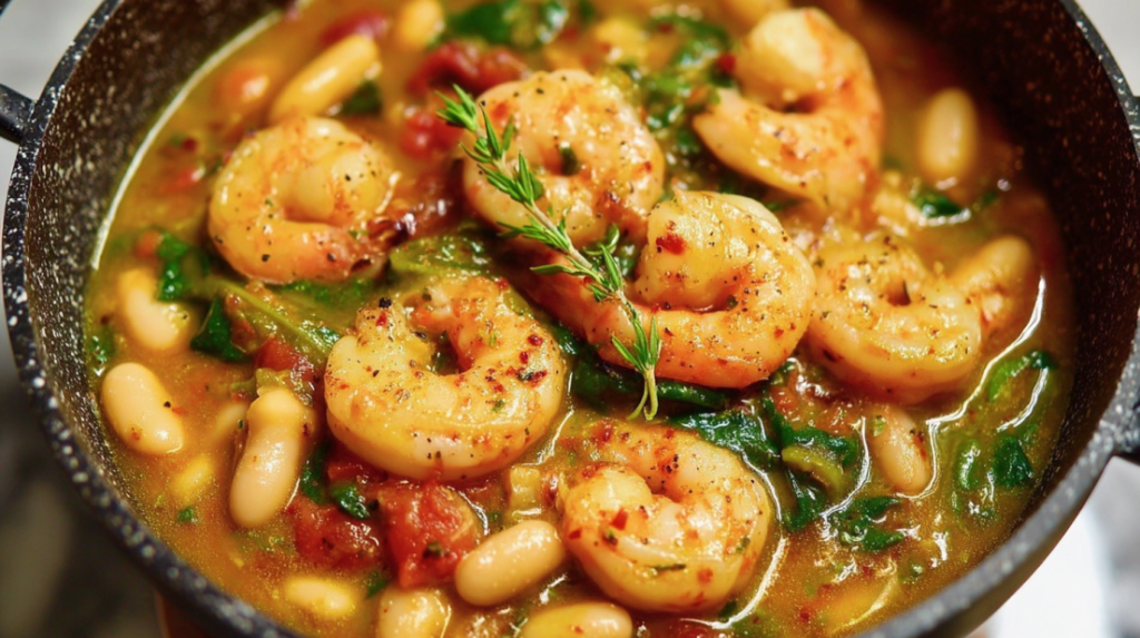 Lemony Shrimp and Bean Stew